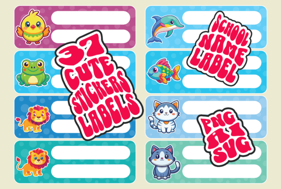 Cute Animal Name Labels for Notebooks: A Creative Solution for School Organization