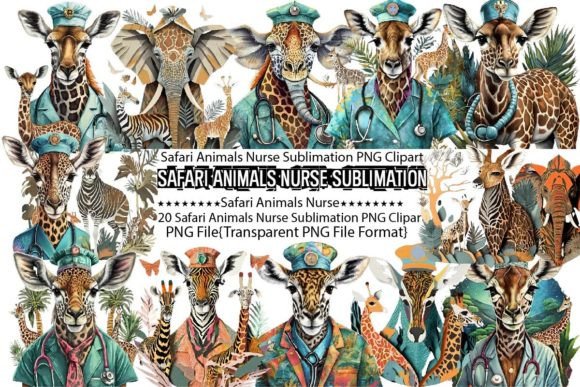 Safari Animals Nurse Sublimation Bundle: A Creative Resource for Designers and Educators