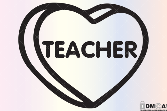 Teacher Candy Heart SVG PNG for Creative Projects