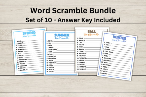 Word Scramble Bundle - Set of 10